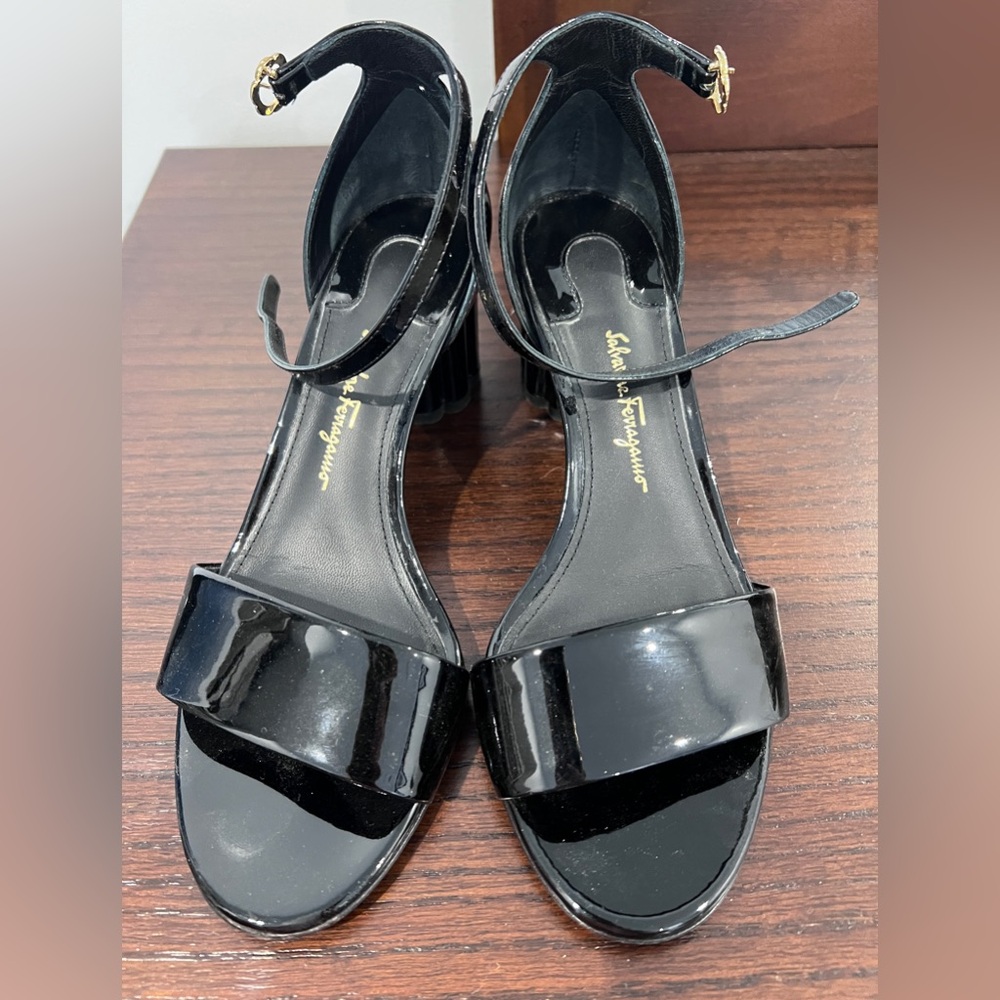 Salvatore Ferragamo Glossy Black Heels